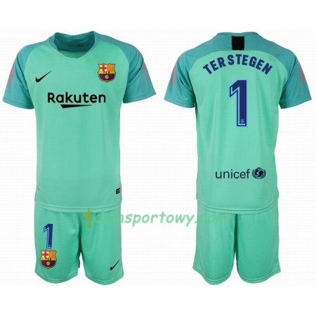 Koszulka FC Barcelona Bramkarska TER STEGEN 1 Dziecięcy Koszulki Piłkarskie 2018-2019 Krótki Rękaw